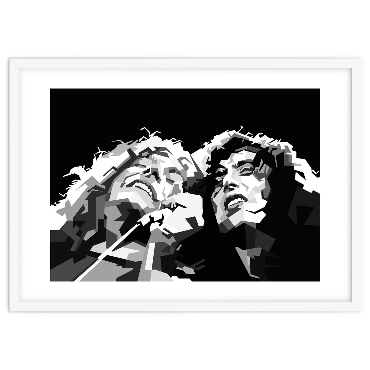 Robert Plant & Jimmy Page Black Illustration