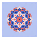 Mandala flower - blue and coral (Print Only) thumbnail