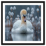 Swan Floating Serene On Calm Water thumbnail