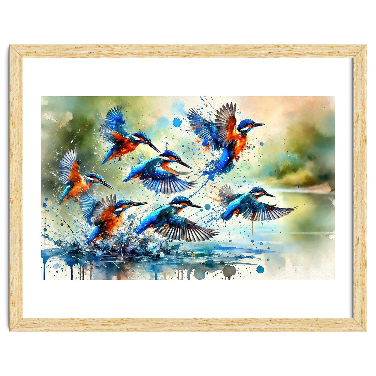 Kingfishers In Flight