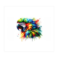 Vibrant Tropical Parrot Portrait (Print Only)