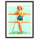 Pinup Country girl Posing With Pitchfork thumbnail