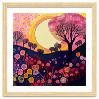 Folk Sunset Over Floral Hills