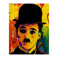 Charlie Chaplin Colorful Abstract Art (Print Only)