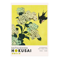 Katsushika Hokusai - Hydrangea and swallow (Print Only)