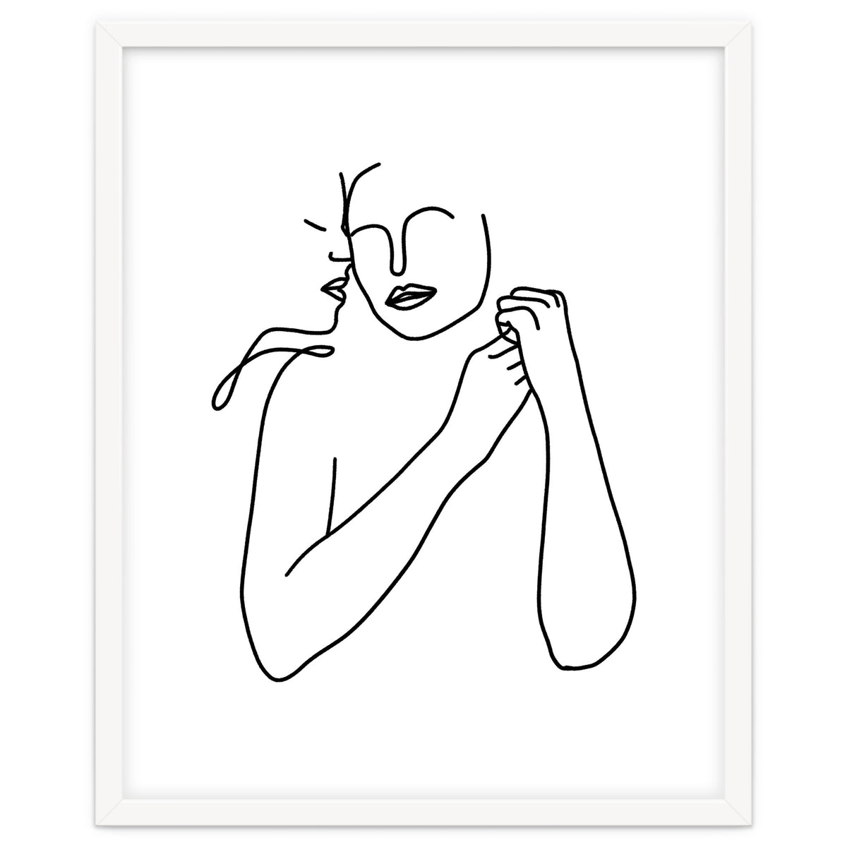 Eternally Connected, Abstract Line Art Love, Sketch Drawing Minimal, Eclectic Human Couple Connection Minimalism Concept