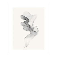 Abstract Black And White Swirling Lines Flowing Form (Print Only)