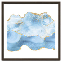 Blue & Gold Glitter Agate Texture 05