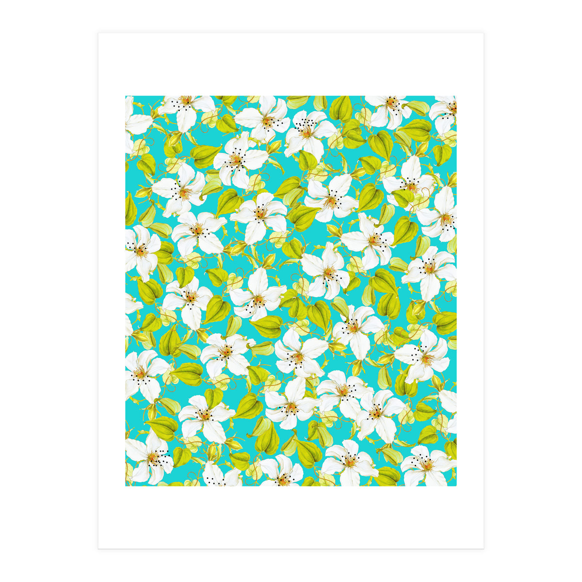 White Floral #society6 #decor #pattern (Print Only)