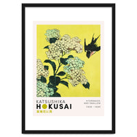 Katsushika Hokusai - Hydrangea and swallow