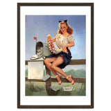 Countryside Pinup Girl Posing On A Fence With Love Letters And A Full Mailbox thumbnail