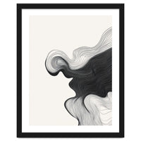 Abstract Black And White Wavy Lines Flowing Organic Shape