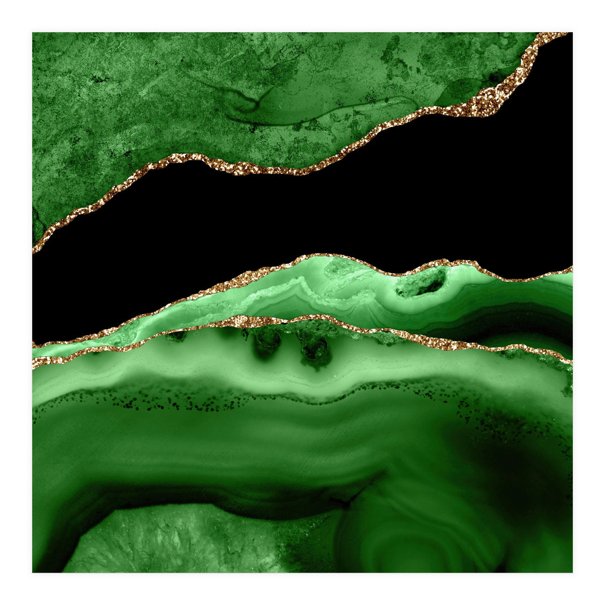Green & Gold Agate Texture 13 (Print Only)