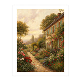 Idyllic Sunlit Cottage Garden Oil Painting (Print Only) thumbnail
