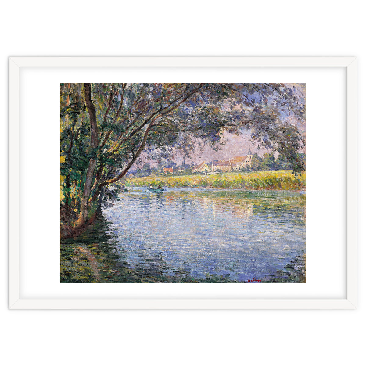 Henri Lebasque (Champigné, 1865-Le Cannet, 1937). Banks of the RIver Marne near Montévrain (ca. 1...