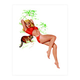 Pinup Girl With A Naughty Racoon (Print Only) thumbnail