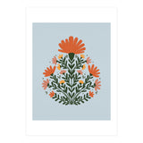 Symmetrical floral bouquet - orange and green (Print Only) thumbnail