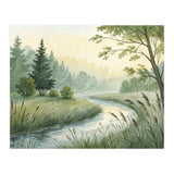 Misty Morning Riverbank: A Woodland Sanctuary (Print Only) thumbnail