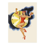 Pinup Girl Celebrating New Year (Print Only) thumbnail