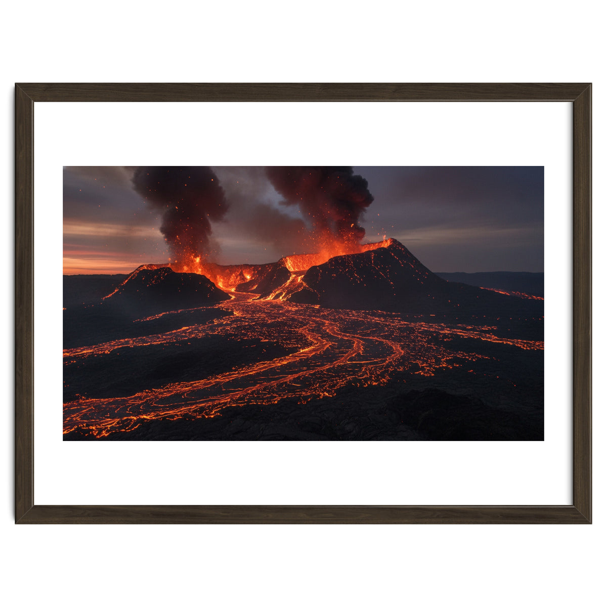 Volcanic Fury: Erupting Mountain Landscape