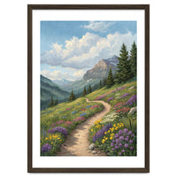 Serene Alpine Path Through Summer Wildflowers