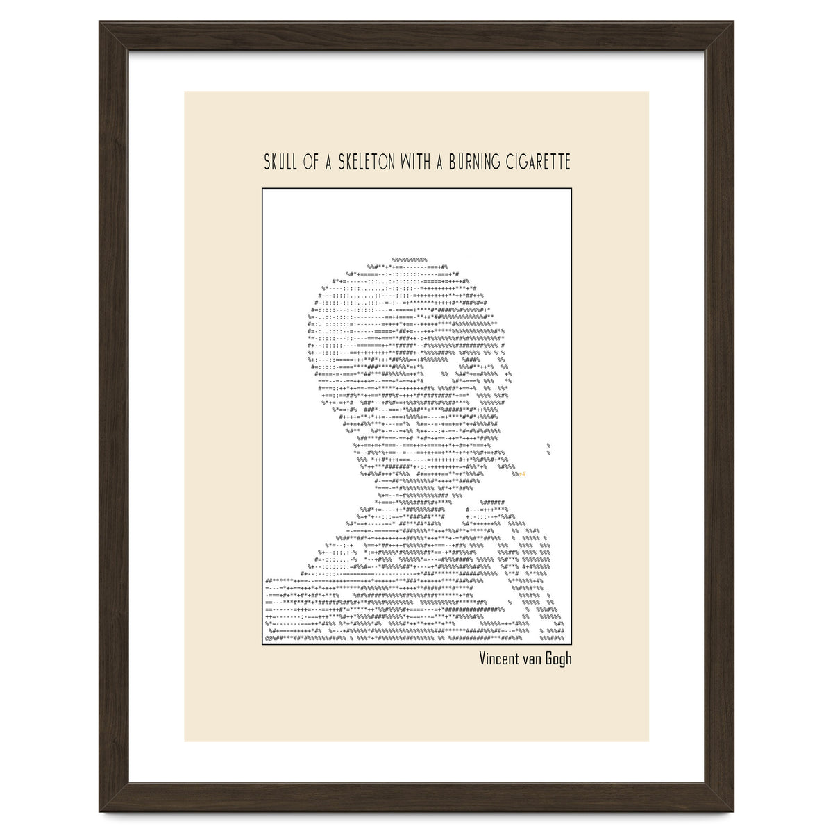 Skull Of A Skeleton With A Burning Cigarette Vincent Van Gogh Ascii Art