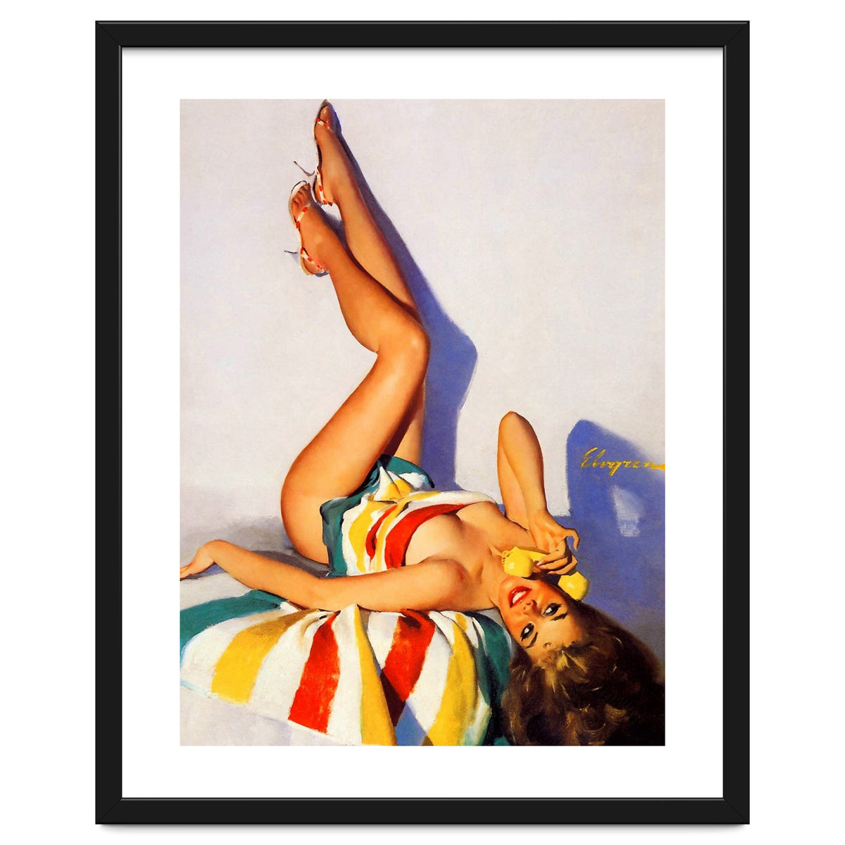 Sexy Pinup Girl Talking On The Vintage Phone