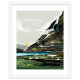 Graze, Cattle Nature Landscape Painting, Mountains Wild Adventure Cows, Animals Grassland Bohemian thumbnail