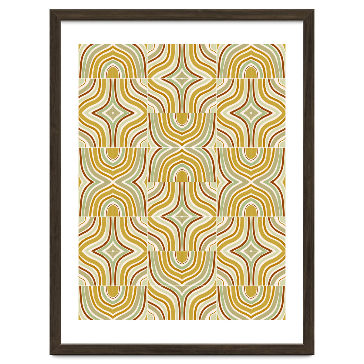 Ochre Retro Marbled Tiles
