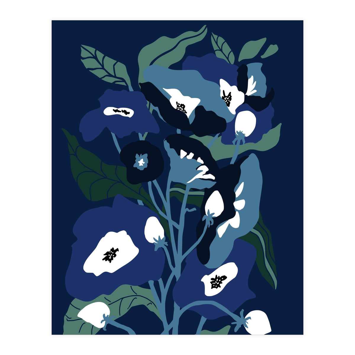 Garden Flowers at night (Print Only)