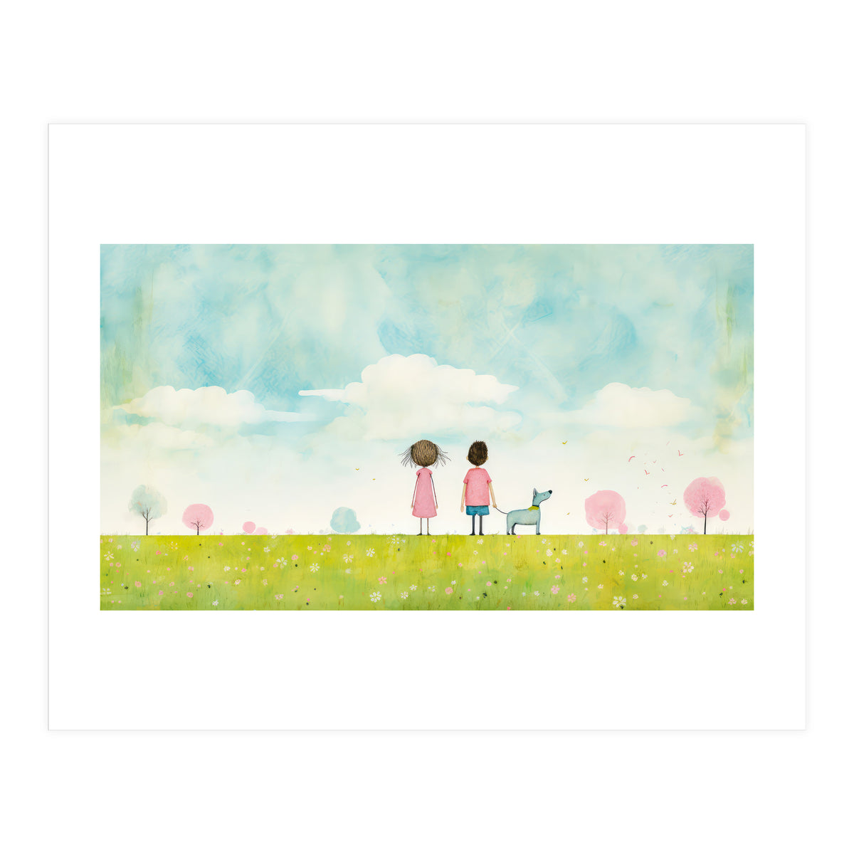 Cute Girl And Boy  (Print Only)