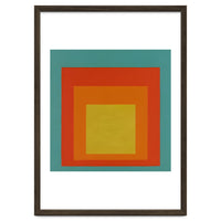 JOSEF ALBERS - HOMAGE TO THE SQUARE GREEN RED YELLOW ORANGE