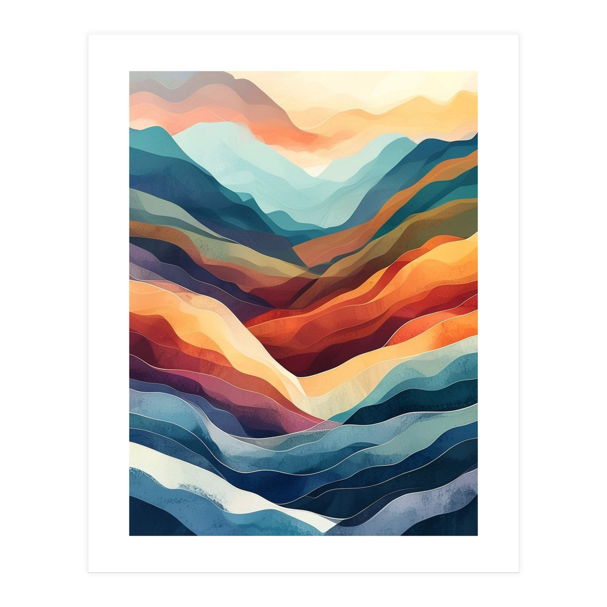 Abstract Ethereal Mountain Landscape (Print Only)