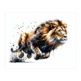 Dynamic Lion In Motion (Print Only) thumbnail