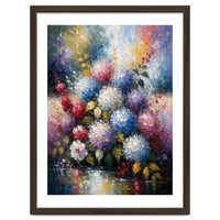 Vibrant Summer Hydrangea Bouquet Heavy Impasto Oil Painting