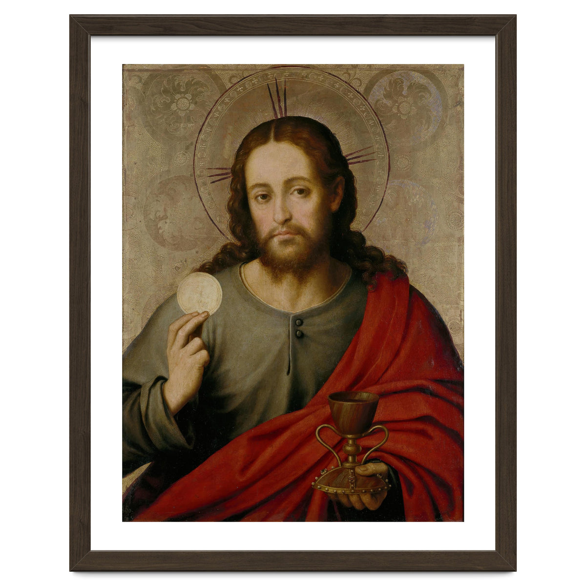 Juan de Juanes / 'The Saviour', 1545-1550, Spanish School, Oil on panel, 73 cm x 49 cm, P00845.