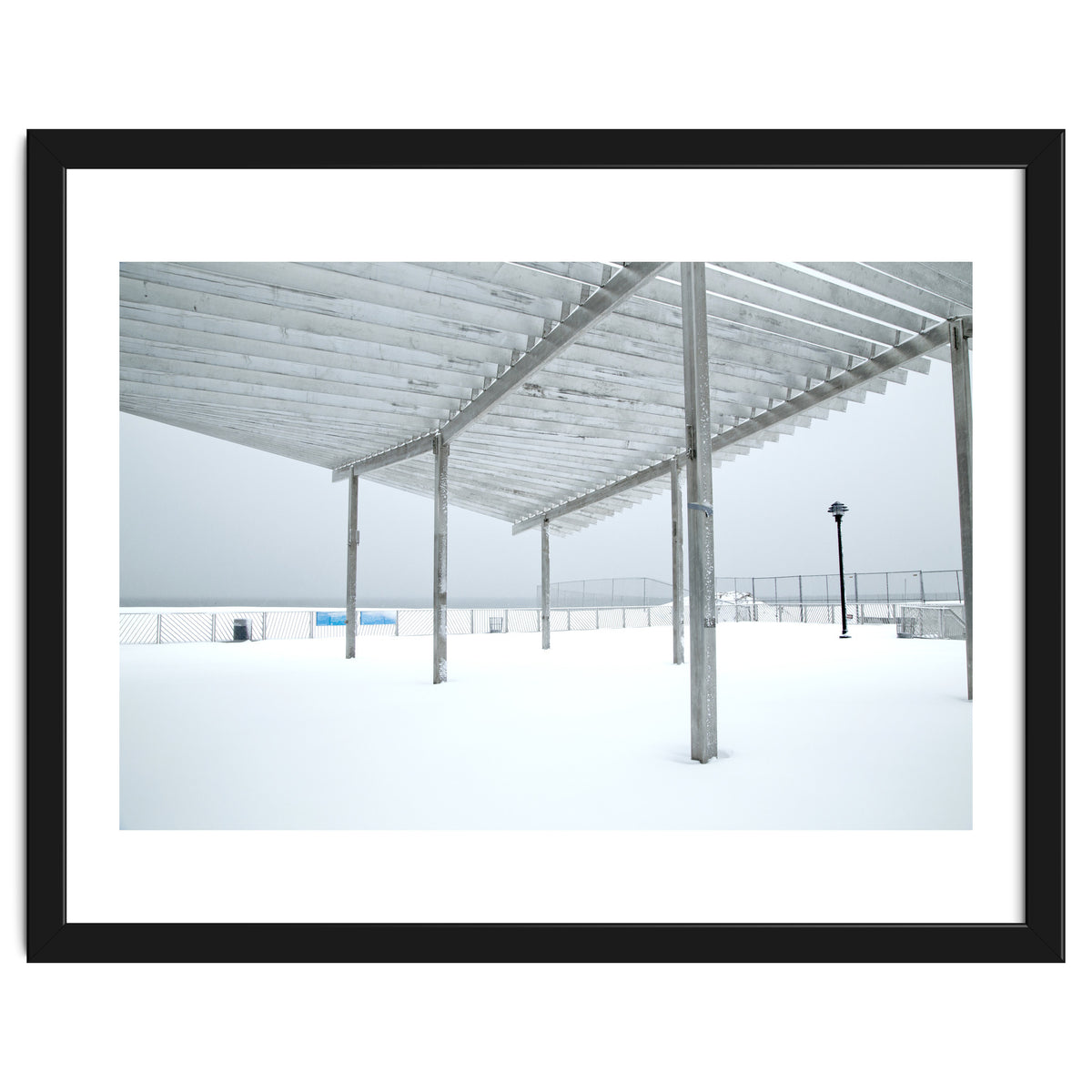 Sunshade site in the winter beach