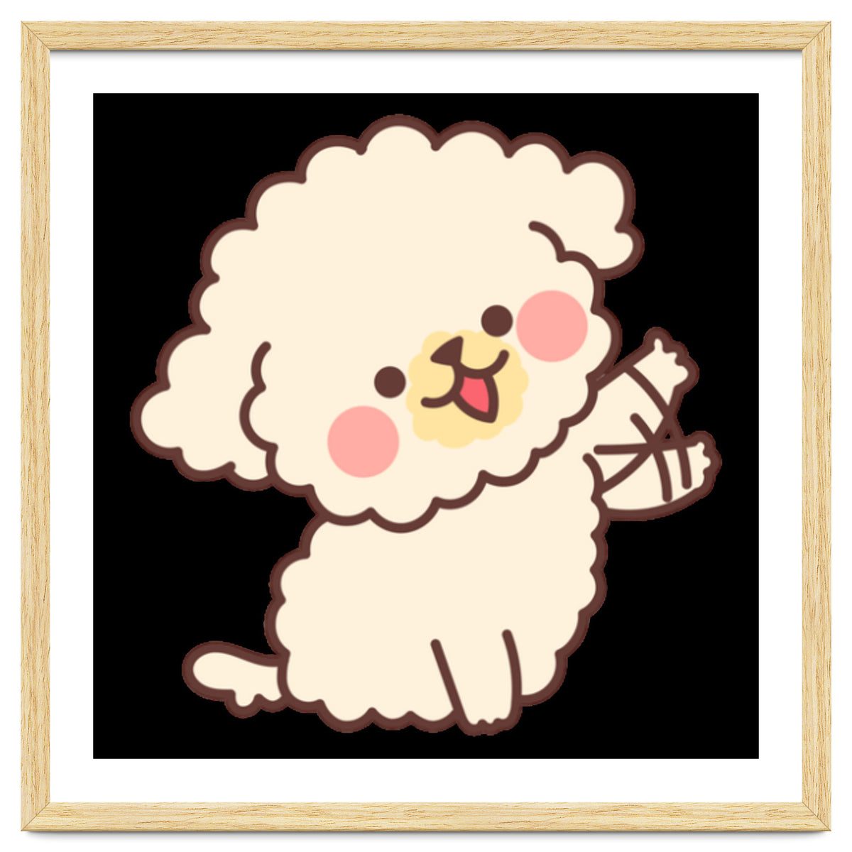 Cute Dog Happily Waving His Paw