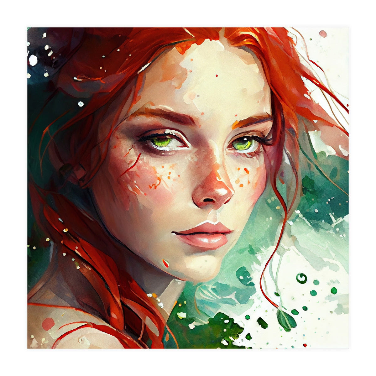 Watercolor Little Mermaid (Print Only)