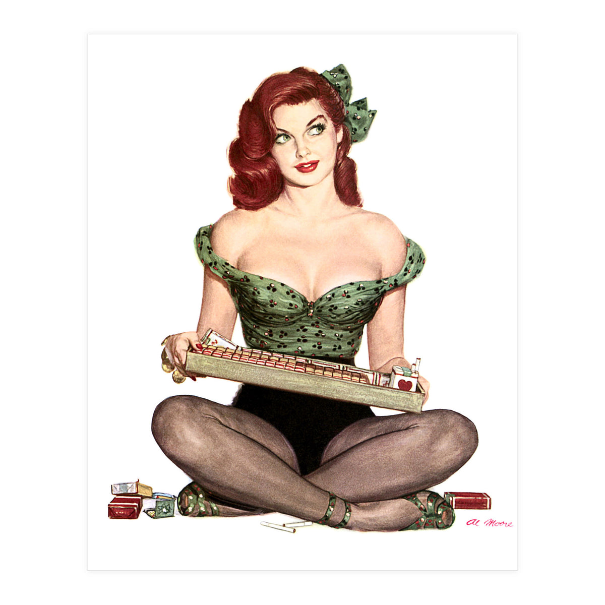 Pinup Sexy Girl Selling Cigarettes (Print Only)