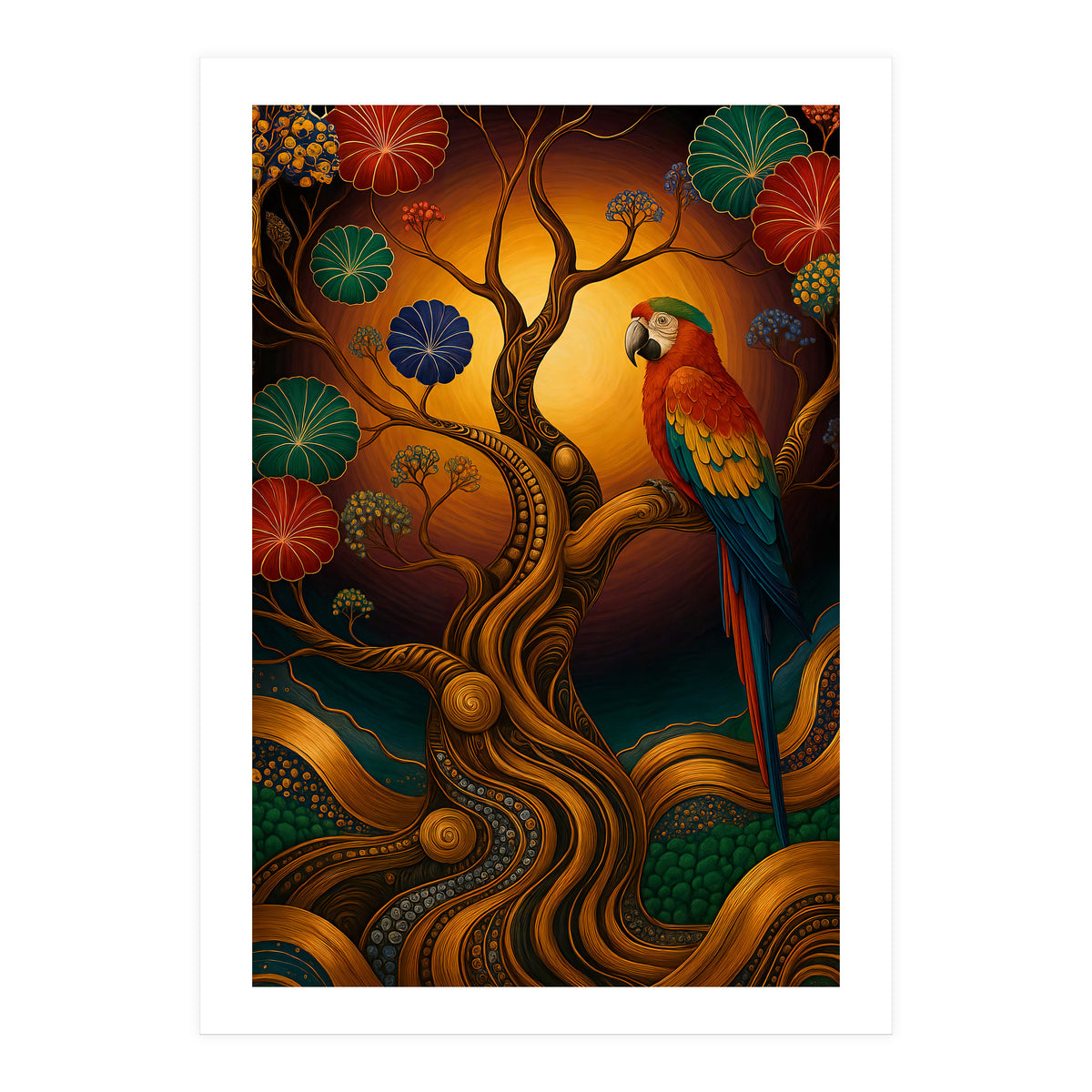 Parrot in Retro Contemporary Aesthetics (Print Only)