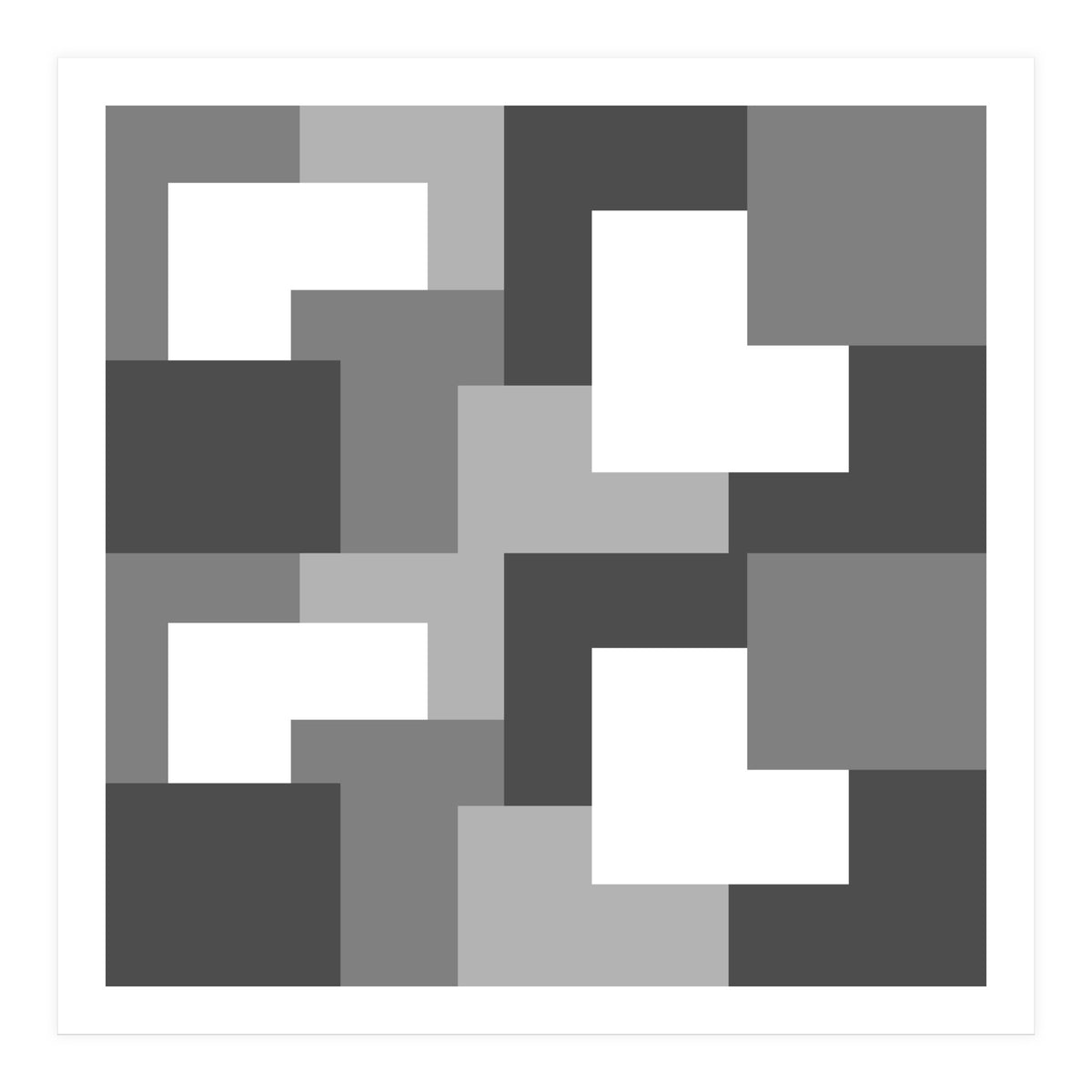 Grey Abstract Square Tiles (Print Only)