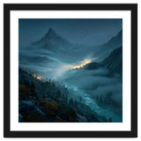 Moonlit Alpine Valley at Night with Shimmering River thumbnail