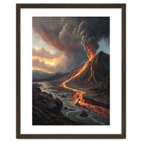 Dramatic Volcanic Eruption Landscape Art