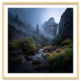Majestic Misty Mountain Valley with Cascading Waterfall thumbnail