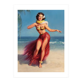 Pinup Girl In Hawaiian Costume (Print Only) thumbnail