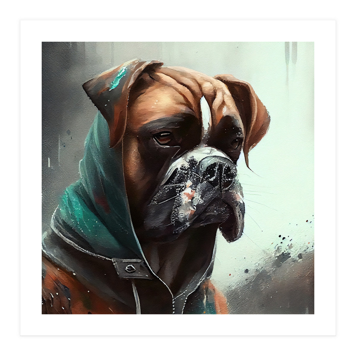 Watercolor Boxer Dog (Print Only)