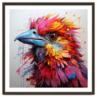 Vibrant Abstract Bird Portrait Watercolor Splash