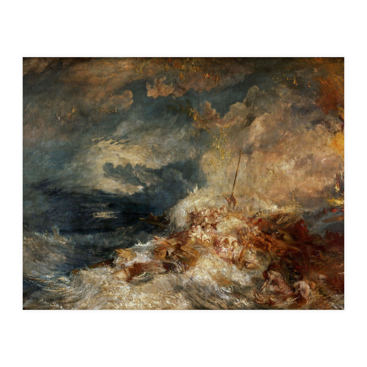 Joseph Mallord William Turner / 'Fire at Sea', c. 1835, Oil on canvas, 171 x 220 cm. (Print Only)