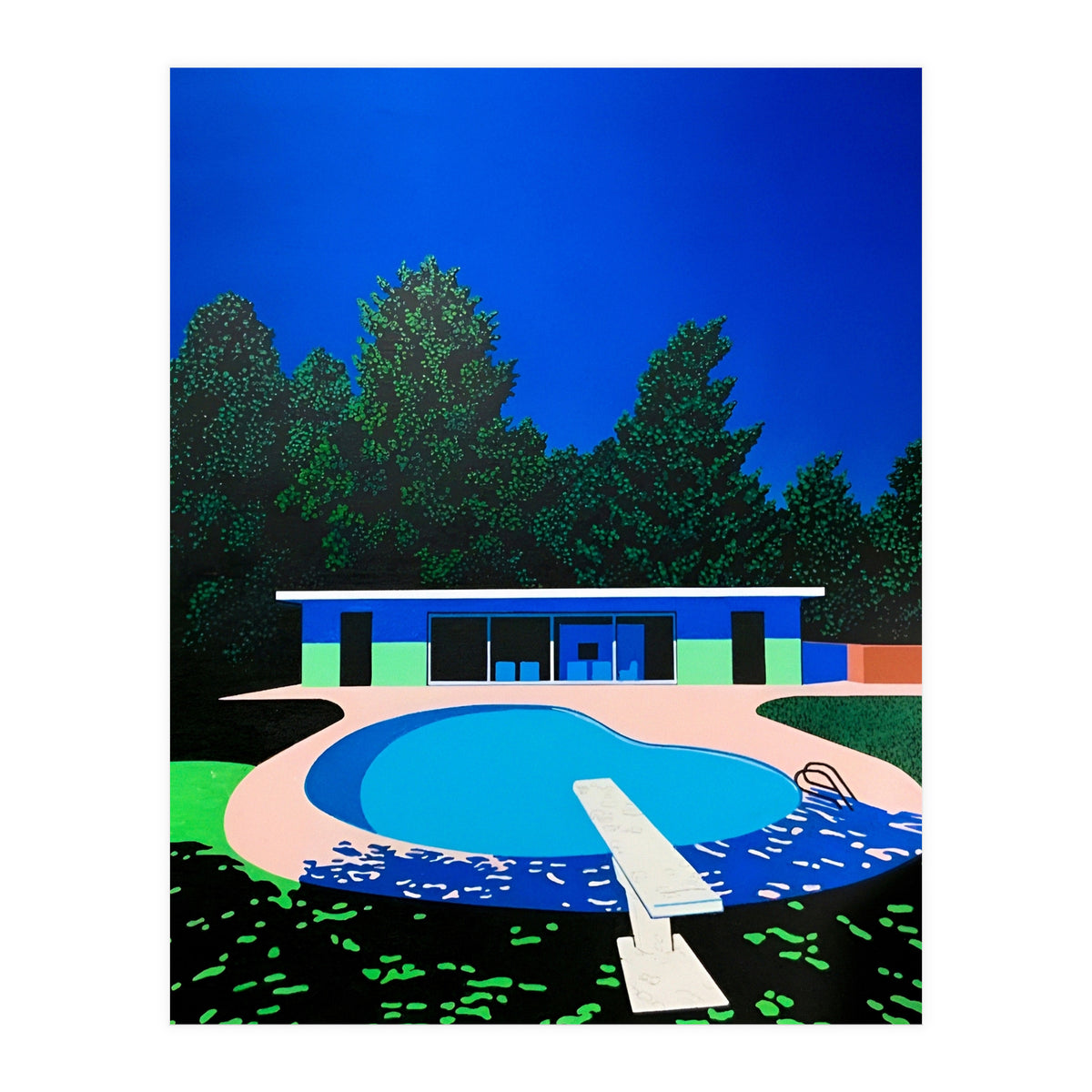 Hiroshi Nagai - Swimming Pool, City Pop At Night (Print Only)